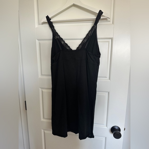 100% Pima Cotton Elegant Black Lace Trim Chemise - Picture 4 of 4